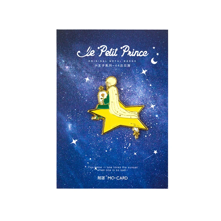 Le Petit Prince серии металлический бейдж с держателем Kawaii Роза маленькая печать лиса декоративный значок - Цвет: 1