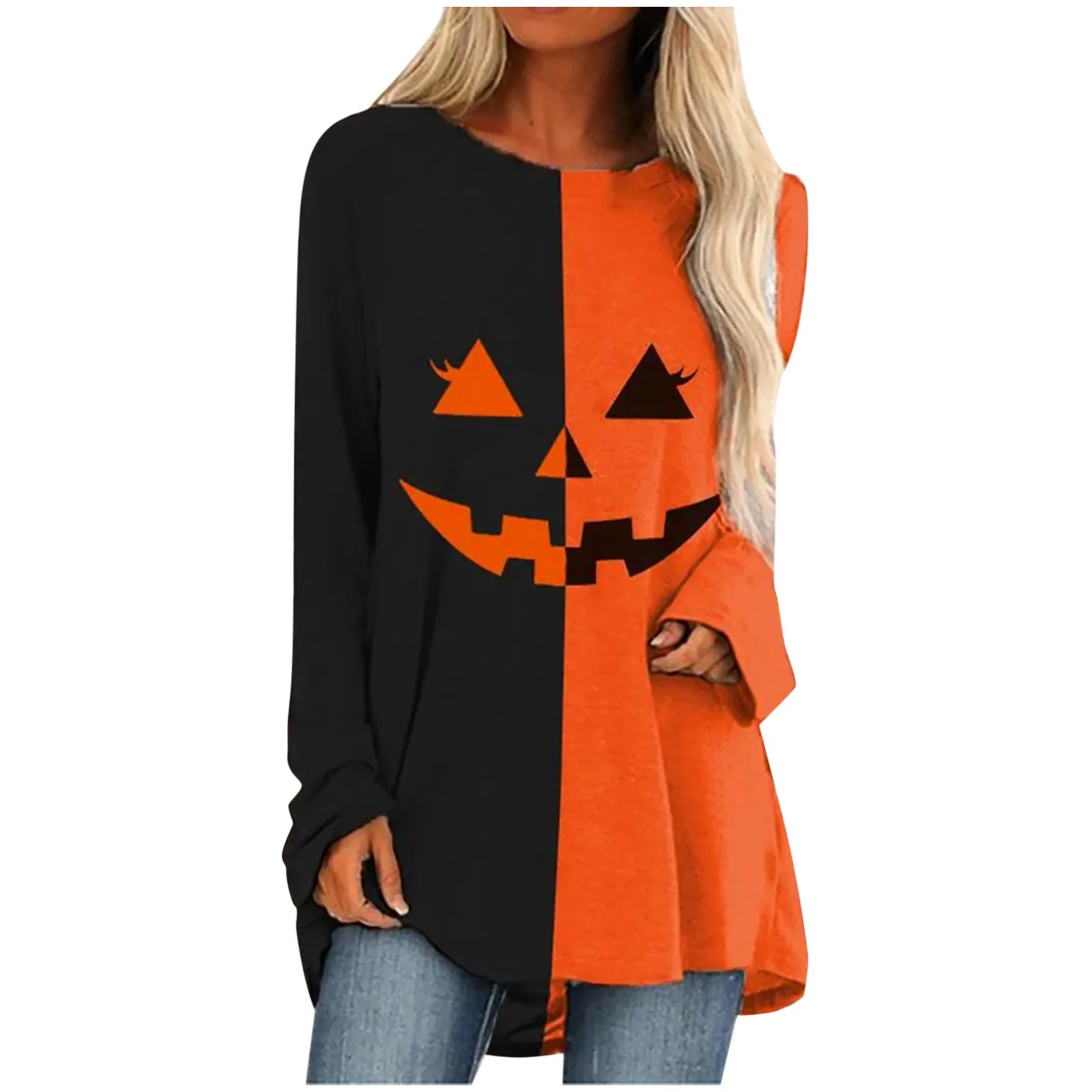 Women Long Sleeve Printing Shirts Women's New Solid Color Lace Sexy Fashion Long-sleeved Casual Top Halloween Blouse топ женский 2