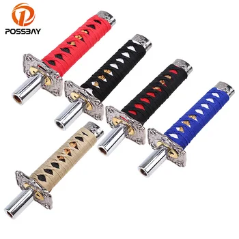 

POSSBAY Universal Paragraph Samurai Sword Knife Gear Shift Knob Head Handle Automobile Spare Part Speed Metal Stick Gear Covers