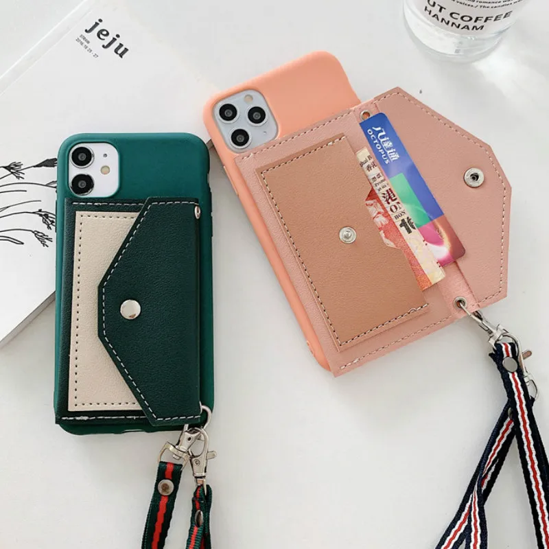Wallet Card Flip silicone Cases For Samsung S20 Ultra S8 S9 S10 Plus Lanyard Green Orang color soft tpuCover For Samsung A51 A71 Wallet Card Flip silicone Cases For Samsung S20 Ultra S8 S9 S10 Plus Lanyard Green Orang color soft tpuCover For Samsung A51 A71