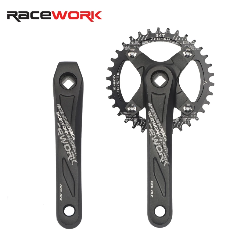

Racework Crank arms for bicycle, Square Hole cranks mtb,power meter cycling crankset,cranks single-pan mtb parts