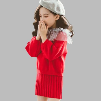 

Dresses For Girls Dress Solid Girls Knitted Dress Kids Sweater Dress Girl Autumn Winter Toddler Girls Clothing 6 8 10 12 14 Year