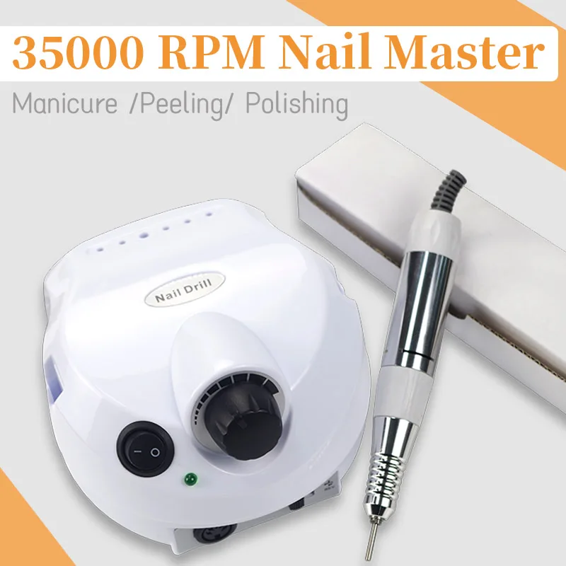

35000 RPM Electric Nail Drill manicure Machine File Version of Copper Handle Nail Tool With Milling Cutter Nail Drill Machine