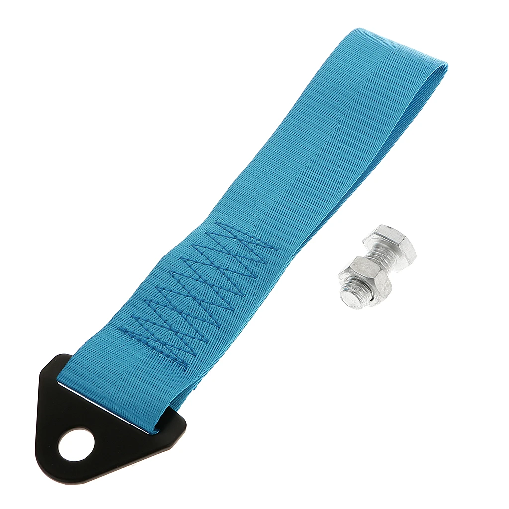 Nylon 2 Tons Racing Car Tow Strap Stretch Kit With Bolt Screw For BMW Blue
