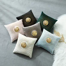 Quemador de incienso de cerámica para decoración del hogar, soporte de almohada de lujo de Oriente Medio, cojín dorado creativo para sala de estar y dormitorio, 30x30cm