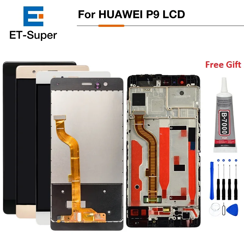 Оригинальный 5 2 &quotIPS ЖК дисплей для HUAWEI P9 сенсорный экран дигитайзер с рамкой