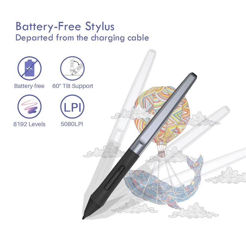 Huion H950P Art Graphics Drawing Tablet Pad Battery-Free Stylus 8192 Pen 5080LPI 