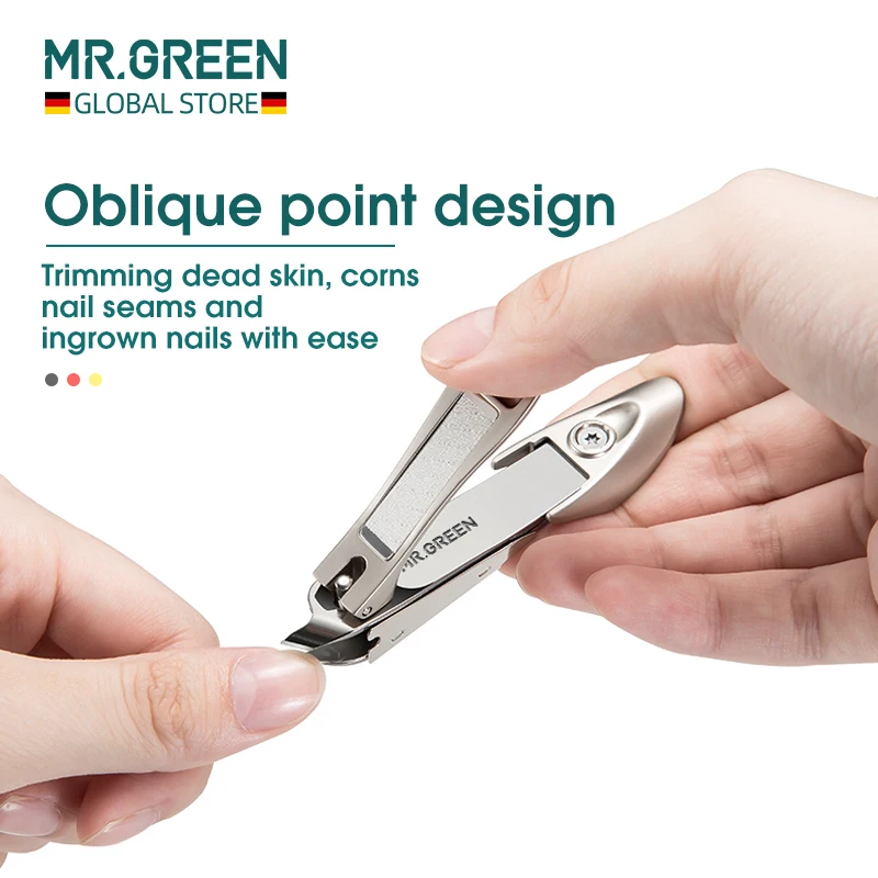 MR.GREEN Slanted Edge Nail Cutting Clippers Cuticle Nippers Tool Stainless Steel Dead Skin Oblique Tip Trimmer Manicure scissors