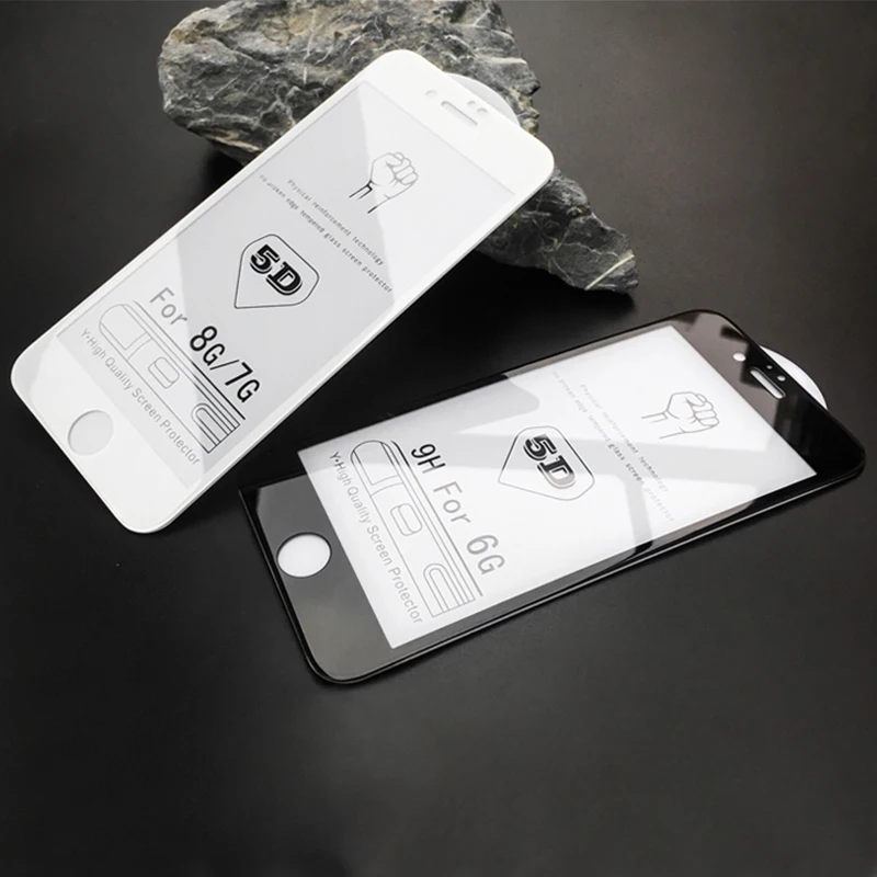 

200 PCS 5D Screen Protector Glass For iPhone 6s 7 8 Plus Full Cover Tempered Glass For iPhone XR X XS MAX Protective Glass Film