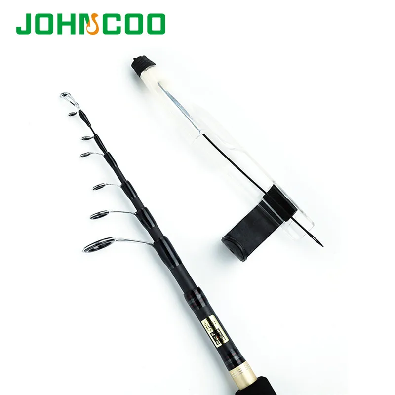 

JOHNCOO Carbon Fiber Casting Spinning Rod 1.8m 2.1m 2.4m 2.7m MH Power Telescopic Lure Rod lure 3.5~25g Hard Fishing Tackle