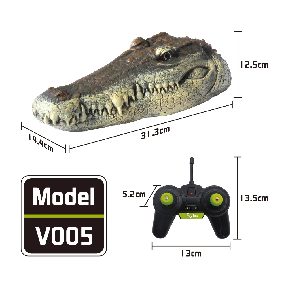 Flytec V005 RC Crocodile Head 2.4G Remote Control RC Boats Water Floating Waterproof Simulation Boat Joke Prank Maker Kids Toys