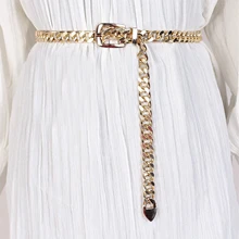 1 PC Women's Chain Belt Metal Waist Chain Dress Belts Metal Belt Adjustable