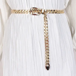 1 PC Women's Chain Belt Metal Waist Chain Dress Belts Metal Belt Adjustable