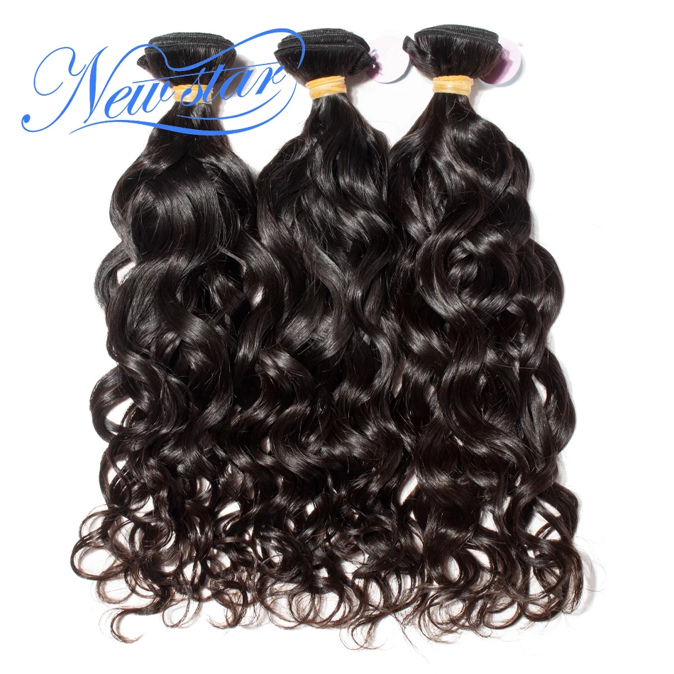 

New Star Brazilian Natural Wave Virgin Human Hair 3 Bundle Thick Extension Intact Cuticle Unprocessed Natural Color Hair Weaving