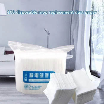 

100pcs/bag Disposable Electrostatic Dust Removal Mop Paper Cleaning Cloth Replacement Mop Head Cloth For Home Kitchen Bathroom