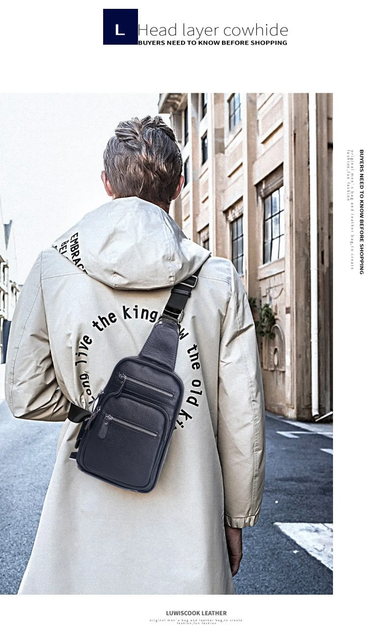 Новая мода 100% коровья Натуральная кожа Мужская поясная сумка мужская нагрудная сумка высокого качества мальчик брендовый дизайн