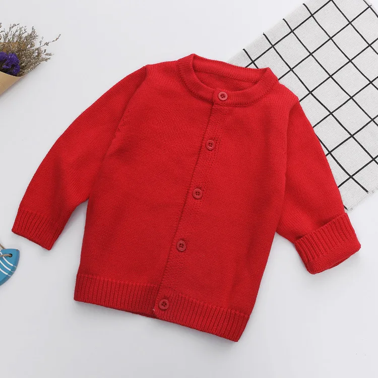 

2017 Autumn And Winter New Style BOY'S Girls Celebrity Style Knitted Cardigan Seven Needles Thick Pure Cotton Wire CHILDREN'S Sw