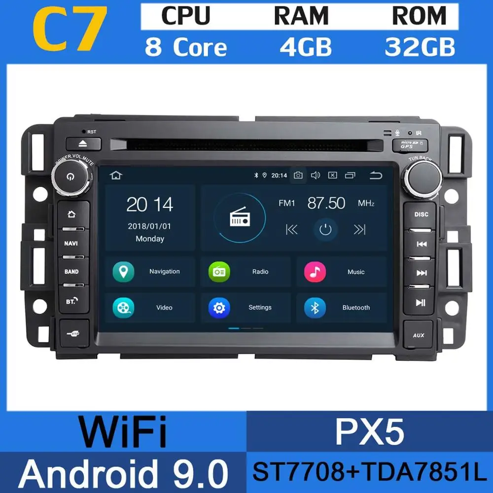 8Core 4G RAM 32G PX " PX6 4 Гб+ 64 ГБ Android 9,0 автомобильный DVD gps Радио для GMC Yukon Chevrolet Tahoe Equinox Savava Sierra Buick Enclave - Цвет: 8Core 4G RAM 32G PX