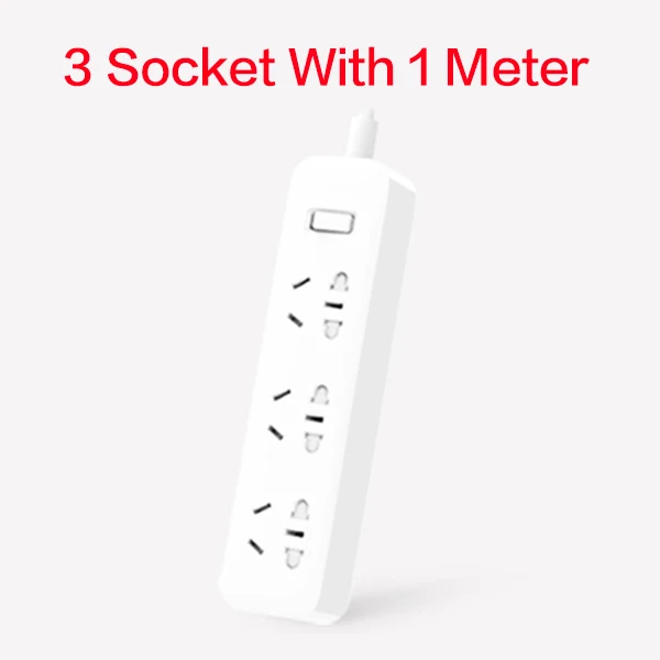 Xiaomi Mijia power Strip Быстрая зарядка 2500 Вт 10А 6 стандартных розеток/8 стандартных розеток/3 гнезда с кабелем 1 м/5 м - Цвет: 3 Socket With 1M