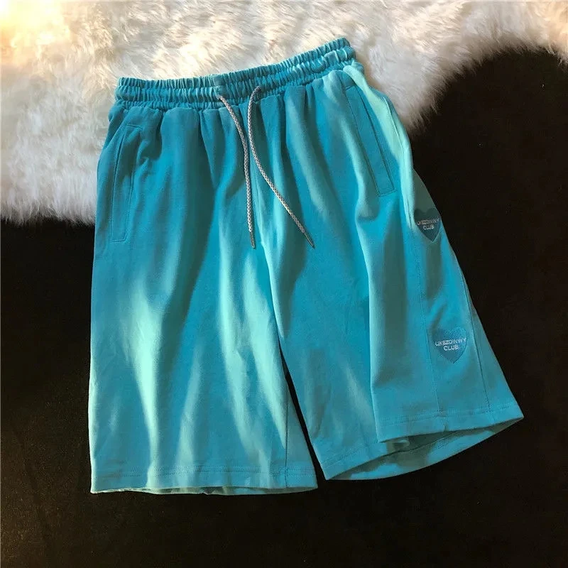 Drawstring Elastic High Waist Heart Embroidery Solid Baggy Shorts Female Summer Korean Ulzzang Harajuku Fashion Shorts for Women