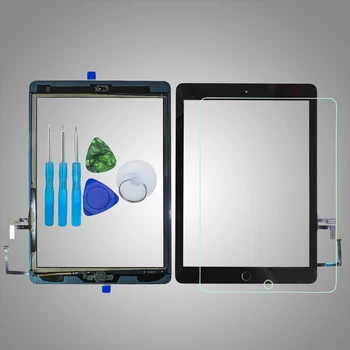 

For iPad Air1 1st Touch Screen Digitizer Glass A1474 A1475 A1476 with Home Button,Camera Holder,Adhesive,Tool Kit+Tempered Glass