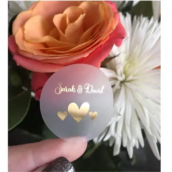 

Real Foil Wedding Stickers in rose gold not Clear Labels Semi- transparent gold, silver, gold or copper foil