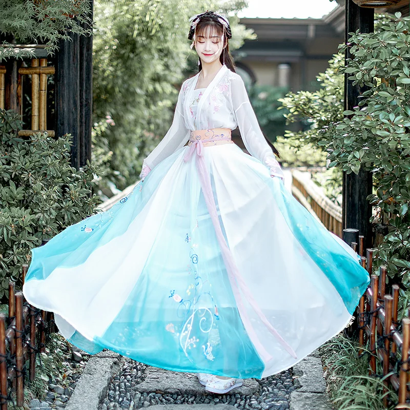 Оригинальный дизайн костюм феи Hanfu Женский праздничный наряд Китайский древний