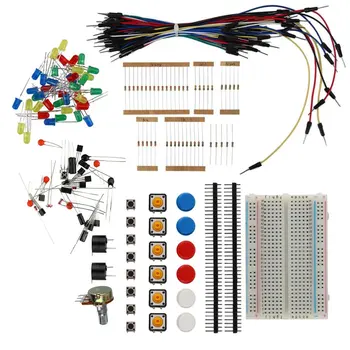 

Electronic Starter Kit Resistor Buzzer Breadboard LED Cable Capacitor LED Potentiometer For Arduino Electronic Fans