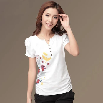 

Women Cotton Fashion Cotton Ladies khaki Tee Shirt Short Sleeve Tops Tee Shirt