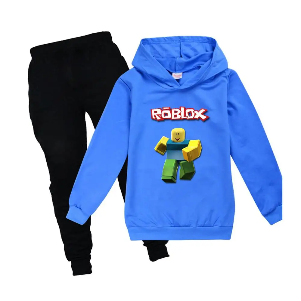 Спортивный костюм ROBLOX для мальчиков и девочек толстовка с капюшоном из чистого