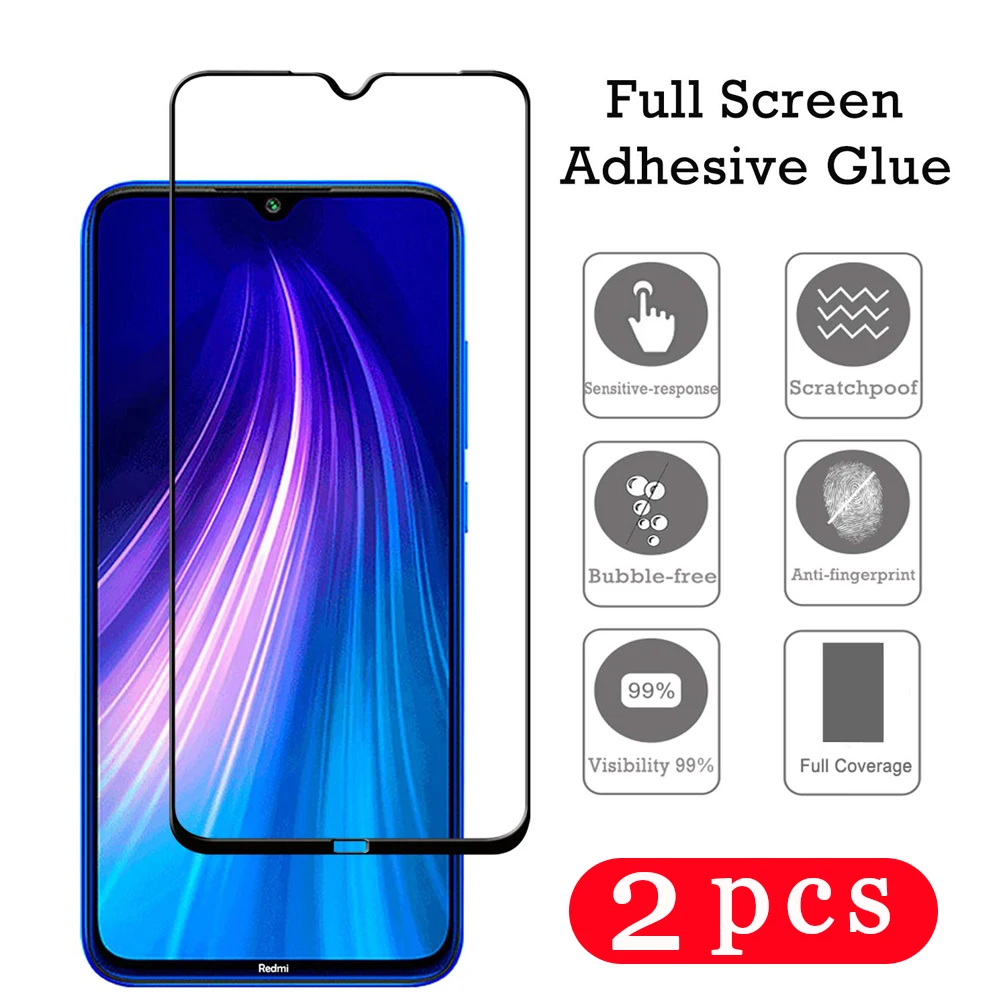 2 шт. чехол из закаленного стекла для xiaomi redmi note 9s 8 8t 7 6 pro Защитная пленка 8A 7A 6A