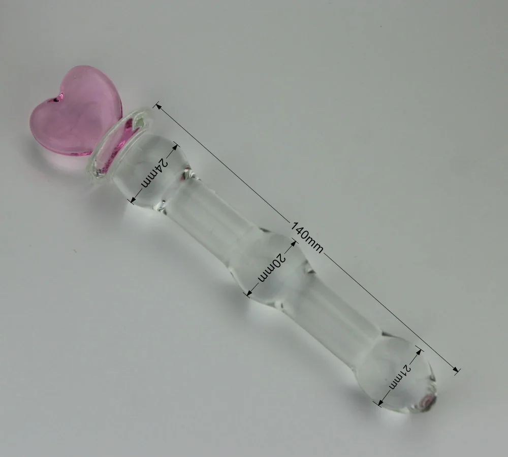 hh028Heart Glass butt plug anal lesbian G SPOT squirt clear Crystal BEADS GAY anal prostate stimulator (11)