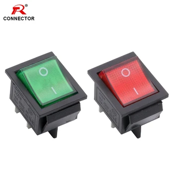 

1PC Power Switch Rocker Switch 4 Pin Copper Contacts KCD4 16A 250V/20A 125V AC, Red/Green options, CE/CQC certificate