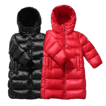 

2020 winter new thick warm children's sports down jacket big boy girl long white duck down hooded down girls jacket kids jacket