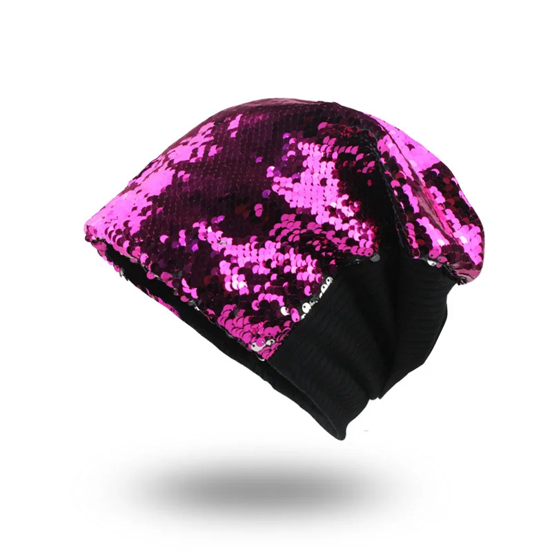 Кепки с пайетками, женская модная шапка, безрукавка, хип-хоп, Gorros, зимняя, украшенная, Повседневная дышащая шапочка, вязаные шапки