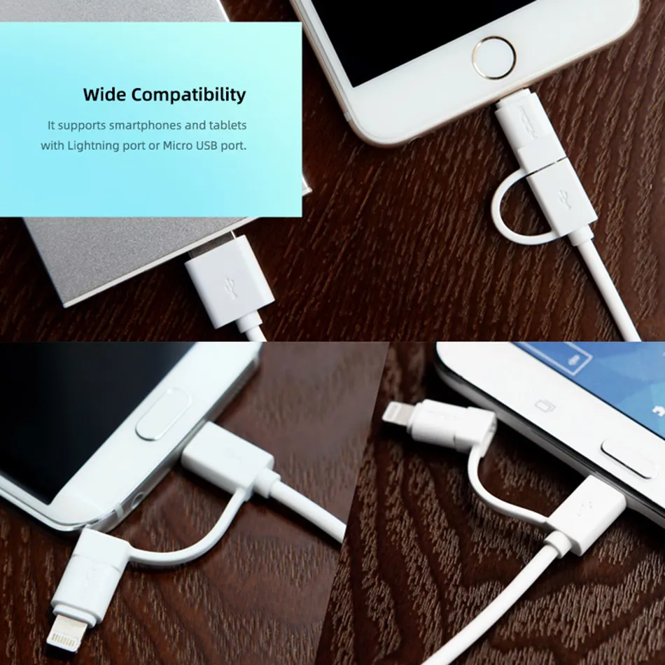 ROCK 2 в 1 USB кабель для iPhone 8 7 6 6S Plus X Xs Max Быстрая зарядка Micro USB кабель для samsung Xiaomi кабель для мобильного телефона