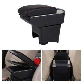 

DWCX Car Centre Console Armrest Storage Box Black Fit for VW Polo Mk5 Vento 2010 2011 2012 2013 2014 2015 2016 2017