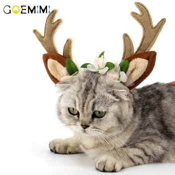 

Cute Christmas Cat Costumes Headdress For Dog Cat Pet Xmas Headband Hat Puppy Costume Christmas Accessories