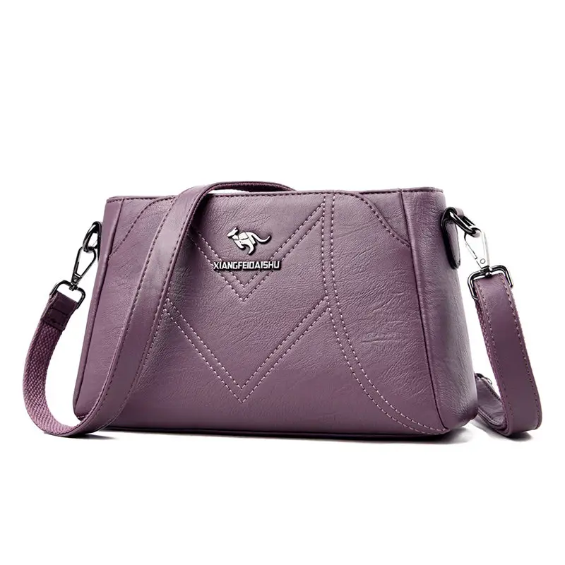 Новые зимние женские ручные сумки Bolsa Feminina, женские кожаные сумки-мессенджеры через плечо для женщин, дизайнерские женские сумки - Цвет: Purple