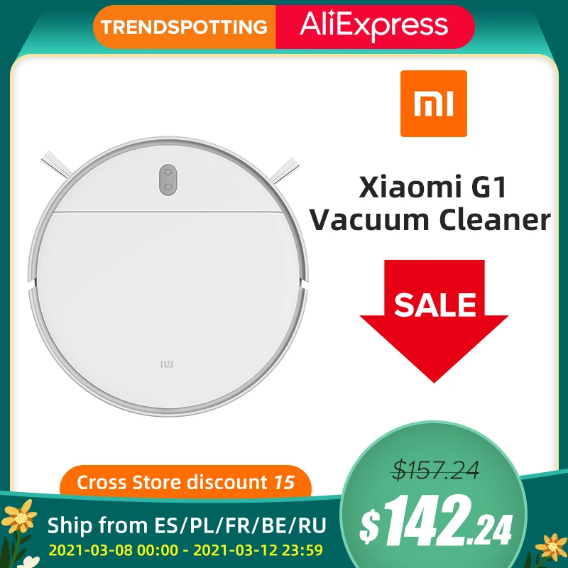 XIAOMI MIJIA Robot Vacuum Cleaner G1 for Home Wet Mopping Auto Sweeping Dust Smart Planned cyclone Suction Mop Global Version