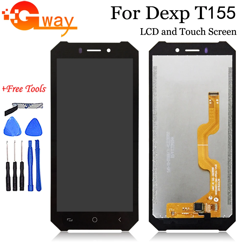 

5.5 inch For DEXP T155 LCD Display+Touch Screen Digitizer Assembly 100% Tested New Black Phone Spair Parts With Tools+Adhesive