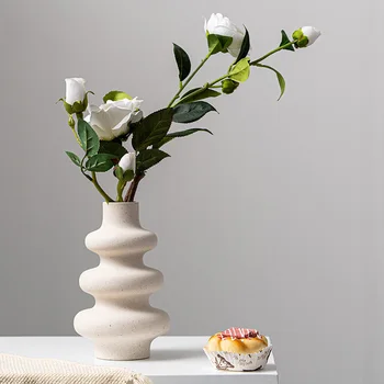 NIFLHEIM Nordic Ceramic Vase Beige Plant Pot Home Decor 2