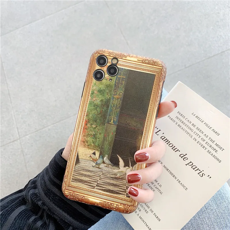 Чехол для телефона с масляной росписью в стиле ретро iphone 11 Pro Max 7 8 plus X XR XS