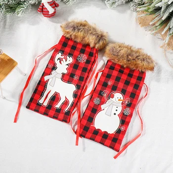 

Cute Wine Bottle Cover Merry Christmas Wine Bottle Bag Cover Xmas Festival Party Table Decor Gift