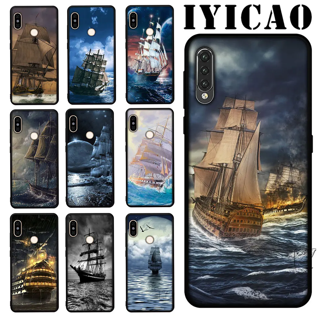 IYICAO sailing Ship Soft Silicone Phone for Redmi Note 5 6 7 Pro 5A Prime 7A K20 Go Cover |