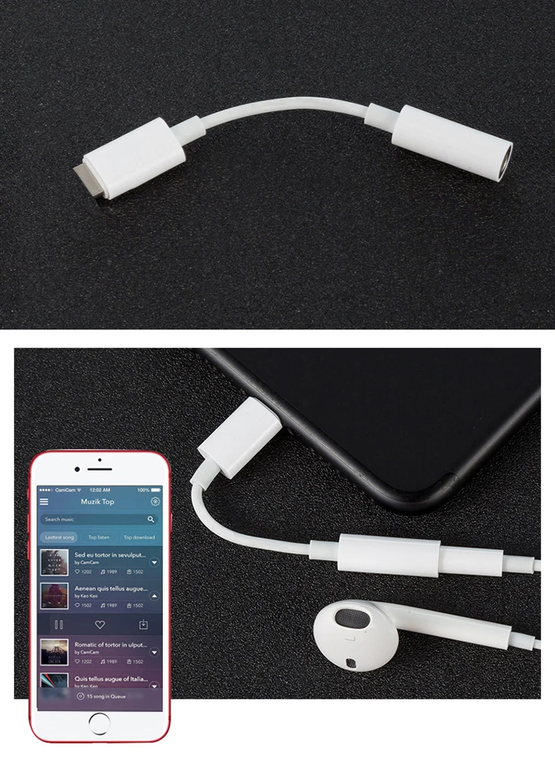 Single 3.5MM Earphone Headphone Adapter for iPhone 7 8 Plus X XR XS 11 Pro Max 3.5mm Audio Adapter