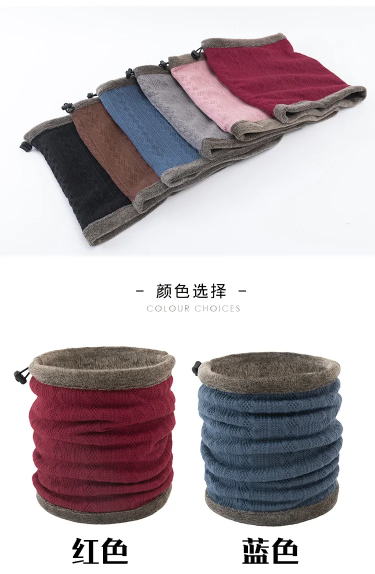 New Winter Plush Scarf For Women Men Neck Collar Boys Ring Scarf Adult Thick Elastic Scarves Girls Plus Velvet Warm Neck Scarf man scarf