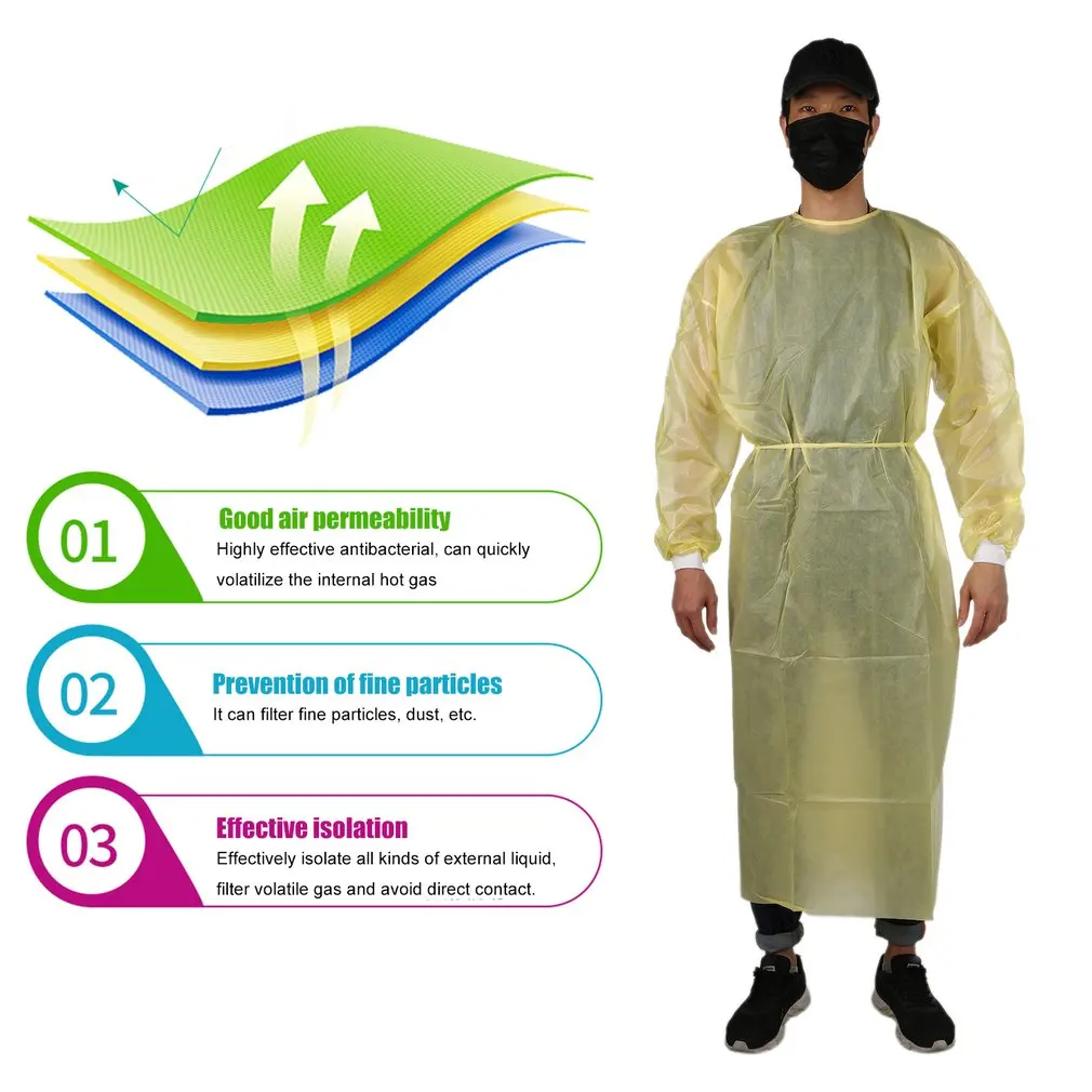 

Protective Isolation Gown Clothing Overalls Isolation Suit Set Disposable Antistatic Dust Anti- Splash Resistant