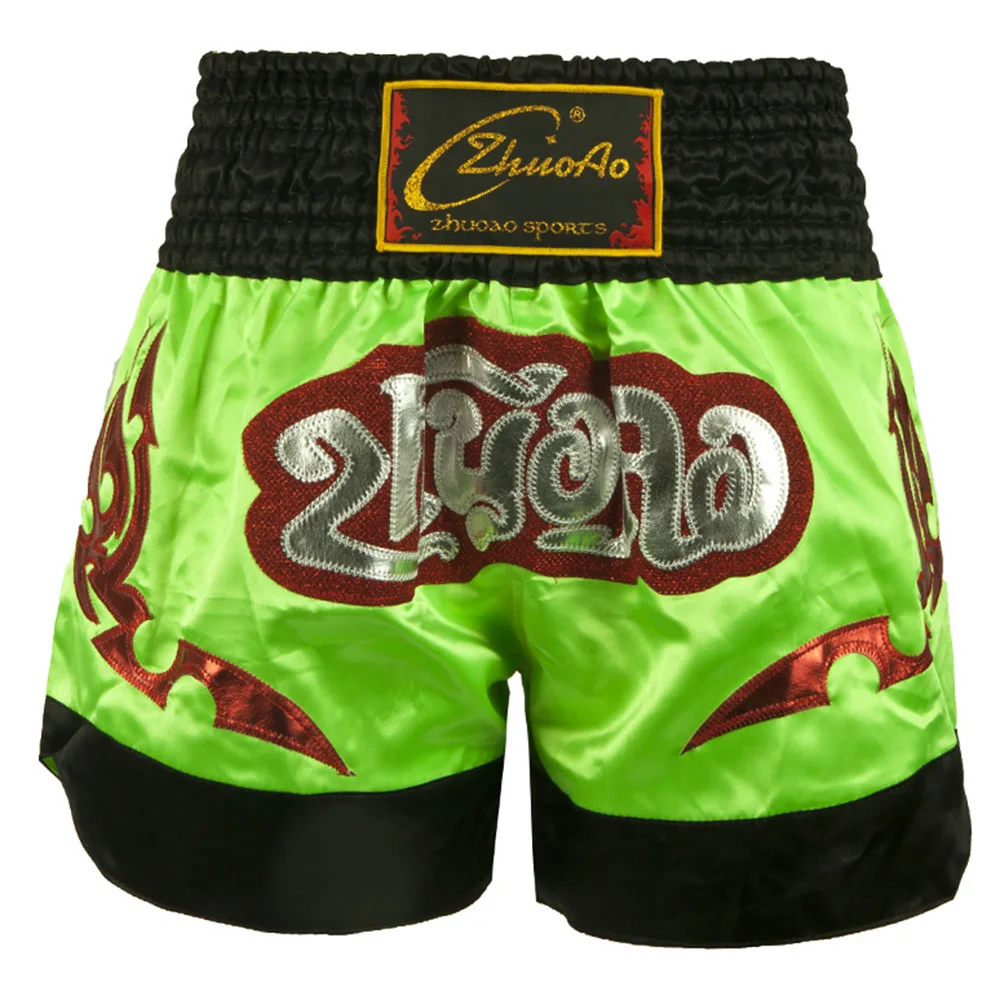 Муай Тай боксерские шорты атласная клетка ударные бои брюки для мужчин спортивные шорты прочный удобный дополнительный стиль