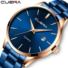 CUENA, мужские часы, Топ бренд, кварцевый механизм, Роскошные, бизнес, золотые часы, военные, спортивные, водонепроницаемые, наручные часы, Relogio Masculino